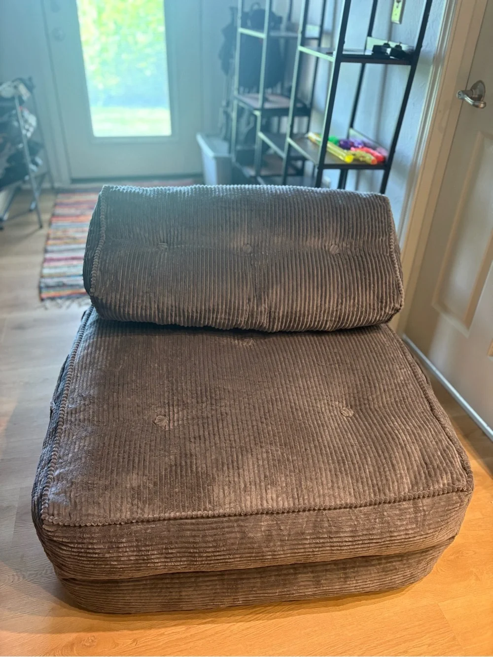Amazon Gray Corduroy Floor Chaise Lounger